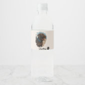 Schattigee Chocolade Labrador Hond – Bailey | Kado Waterfles Etiket (Voorkant)