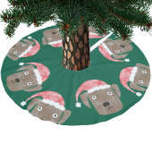 Schattigee Chocolade Labrador Retriever Hond in Sa Kerstboom Rok