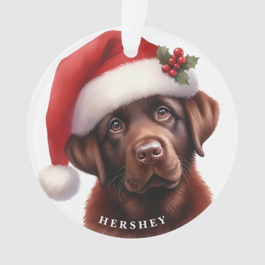 Schattigee Chocolade Labrador Retriever Hondenkers Ornament (voorkant)