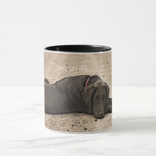 Schattigee Chocolade Labrador Retriever op Forest Mok (Midden)