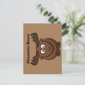 Schattigee Chocolade Moose Grappig Joke Cartoon Pu Briefkaart (Staand voorkant)