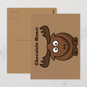Schattigee Chocolade Moose Grappig Joke Cartoon Pu Briefkaart (Voorkant / Achterkant)