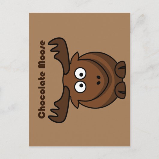Schattigee Chocolade Moose Grappig Joke Cartoon Pu Briefkaart (Voorkant)