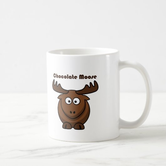 Schattigee Chocolade Moose Grappig Joke Cartoon Pu Koffiemok (Rechts)