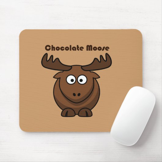 Schattigee Chocolade Moose Grappig Joke Cartoon Pu Muismat (Met muis)
