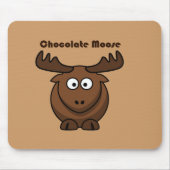 Schattigee Chocolade Moose Grappig Joke Cartoon Pu Muismat (Voorkant)