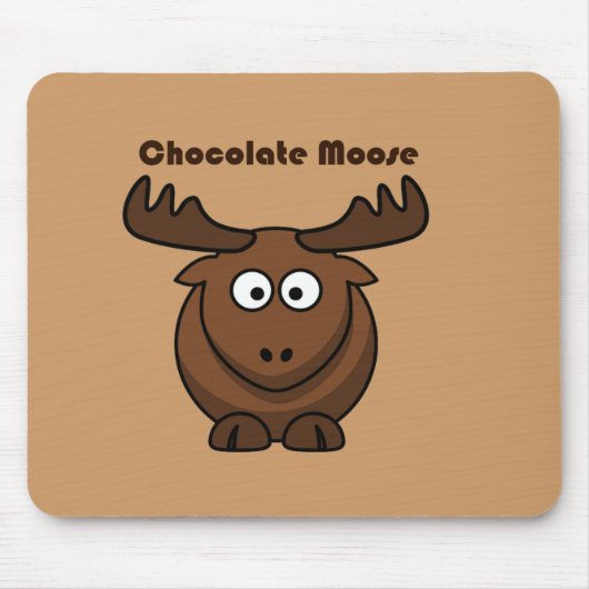 Schattigee Chocolade Moose Grappig Joke Cartoon Pu Muismat (Voorkant)