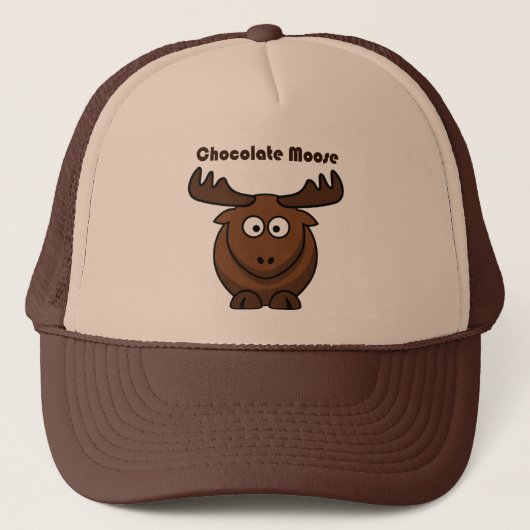 Schattigee Chocolade Moose Grappig Joke Cartoon Pu Trucker Pet (Voorkant)
