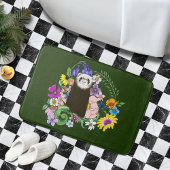 Schattigee Chocolade Sable Ferret Bloemen Groen Badmat