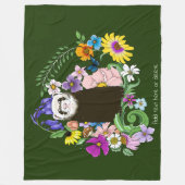 Schattigee Chocolade Sable Ferret Bloemen Groen Fleece Deken (Voorkant)
