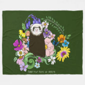 Schattigee Chocolade Sable Ferret Bloemen Groen Fleece Deken (Voorkant (Horizontaal))