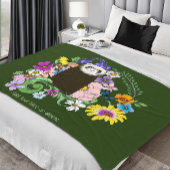 Schattigee Chocolade Sable Ferret Bloemen Groen Fleece Deken