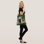 Schattigee Chocolade Sable Ferret Bloemen Groen Tote Bag (Op model)
