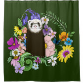 Schattigee Chocolade Sable Forest Bloemengroen Douchegordijn (Voorkant)