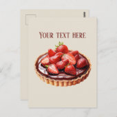 Schattigee chocolade Strawberry tart bericht toevo Briefkaart (Voorkant / Achterkant)