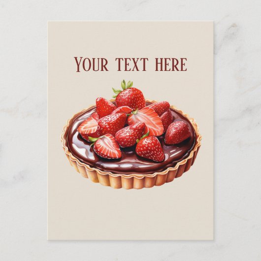 Schattigee chocolade Strawberry tart bericht toevo Briefkaart (Voorkant)