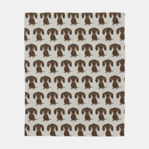 Schattigee Chocolade Teckel Wiener Dogs Patroon Fleece Deken