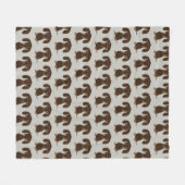 Schattigee Chocolade Teckel Wiener Dogs Patroon Fleece Deken (Voorkant (Horizontaal))