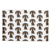 Schattigee chocolade teckels patroon kussensloop (Achterkant)