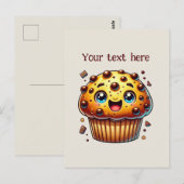 Schattigee chocoladechip muffin aanpassen briefkaart (Voorkant / Achterkant)