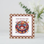 Schattigee chocoladedonutparty kaart (Staand voorkant)