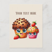 Schattigee chocoladekoekje bericht toevoegen briefkaart (Voorkant)