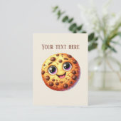 Schattigee chocoladekoekje bericht toevoegen briefkaart (Staand voorkant)