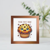 Schattigee chocolademuffin party kaart (Staand voorkant)