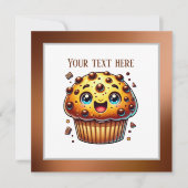 Schattigee chocolademuffin party kaart (Voorkant)
