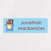 Schattigee chocoladereep stripfiguur gepersonalise labels (Design 2)