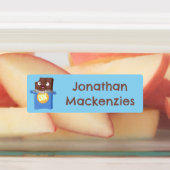 Schattigee chocoladereep stripfiguur gepersonalise labels (Aangebracht)