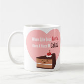 Schattigee chocoladetaart Grappig Quote Koffiemok (Links)