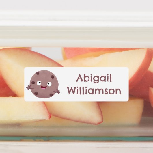 Schattigee Chocolate Chip Cookie cartoon gepersona Labels (Aangebracht)