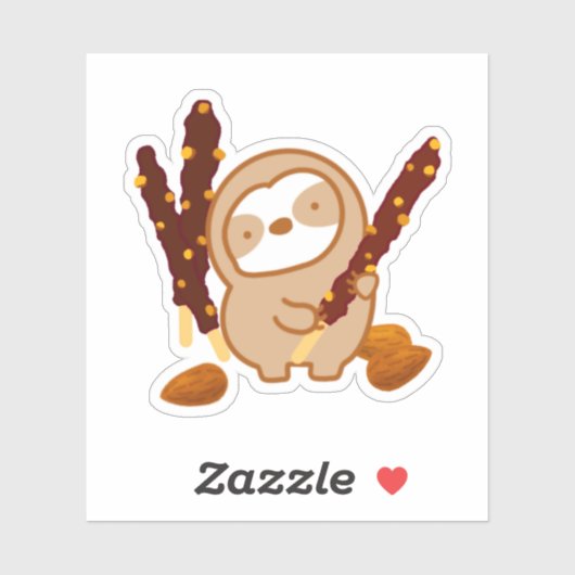 Schattigee Chocolate Pocky Sloth Sticker (Vel)
