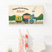 Schattigee Choo-Choo Train Kids Verjaardagsfeestba Spandoek (Insitu)