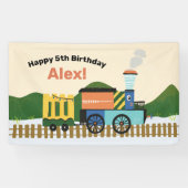 Schattigee Choo-Choo Train Kids Verjaardagsfeestba Spandoek (Horizontaal)