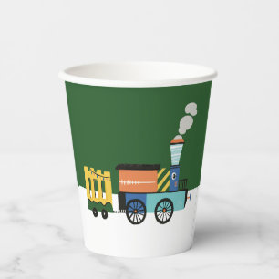 Schattigee Choo-Choo Train Kids Verjaardagsfeestbe Papieren Bekers