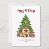 Schattigee Chow Chow Dog Familie Kerst Feestdagenkaart (Voorkant)