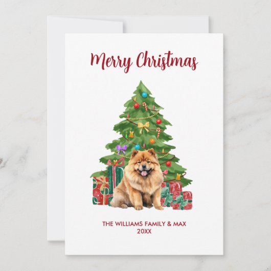 Schattigee Chow Chow Dog Familie Kerst Feestdagenkaart (Voorkant)