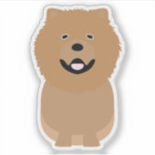 Schattigee Chow Chow Dog Puppy Pup Kiss Cut Vinyl Sticker (Voorkant)