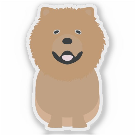 Schattigee Chow Chow Dog Puppy Pup Kiss Cut Vinyl Sticker (Voorkant)