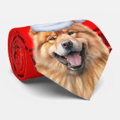 Schattigee Chow Chow Dog Red Plaid Kerstvakantie Stropdas (Opgerold)