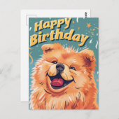 Schattigee Chow Chow Happy Birthday Briefkaart (Voorkant / Achterkant)