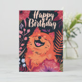 Schattigee Chow Chow Happy Birthday Feestdagenkaart (Staand voorkant)