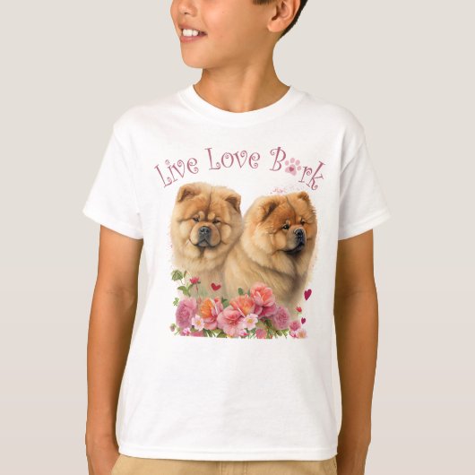 Schattigee Chow Chow Hondenbloem T-shirt (Voorkant)