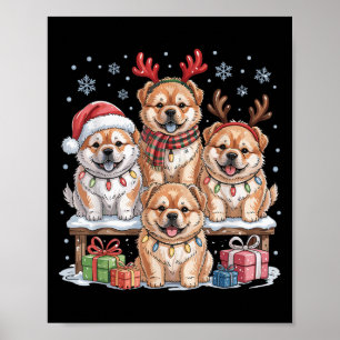 Schattigee Chow Chow Kerst Puppies Hondenliefhebbe Poster