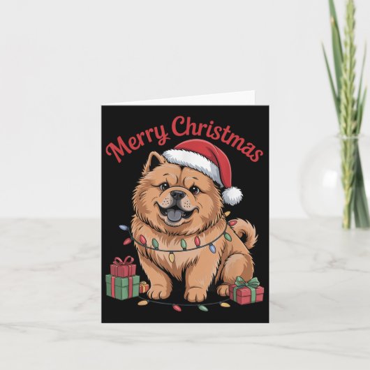 Schattigee Chow Chow Kerst Xmas Grappige Hondenlie Kaart (Voorkant)