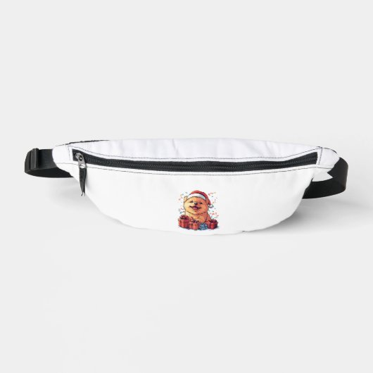 Schattigee Chow Chow Santa Hat Grappige Kerst Xmas Heuptasje (Voorkant)
