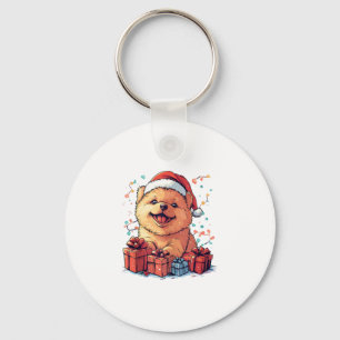 Schattigee Chow Chow Santa Hat Grappige Kerst Xmas Sleutelhanger