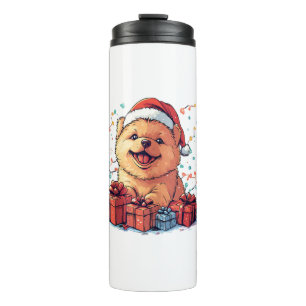 Schattigee Chow Chow Santa Hat Grappige Kerst Xmas Thermosbeker